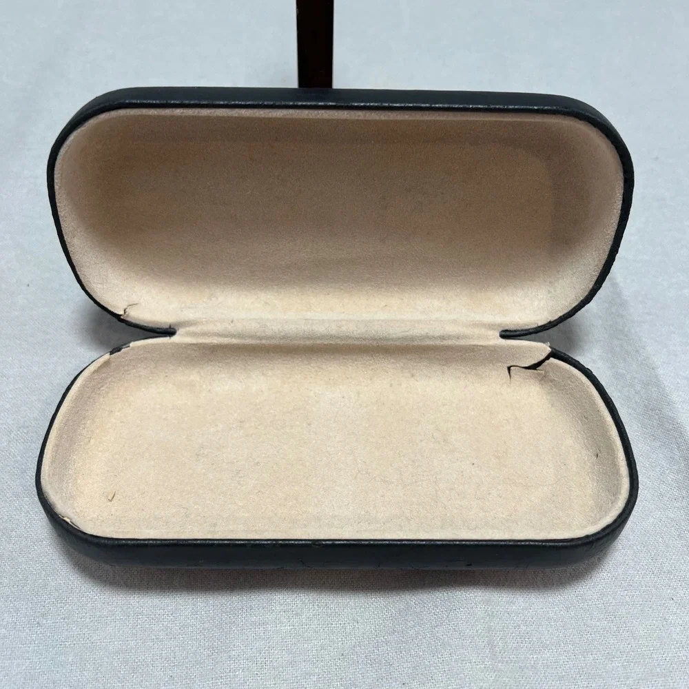 Versace‎ Sunglasses Case Only Black Faux Leather Clamshell Medusa Logo Vintage